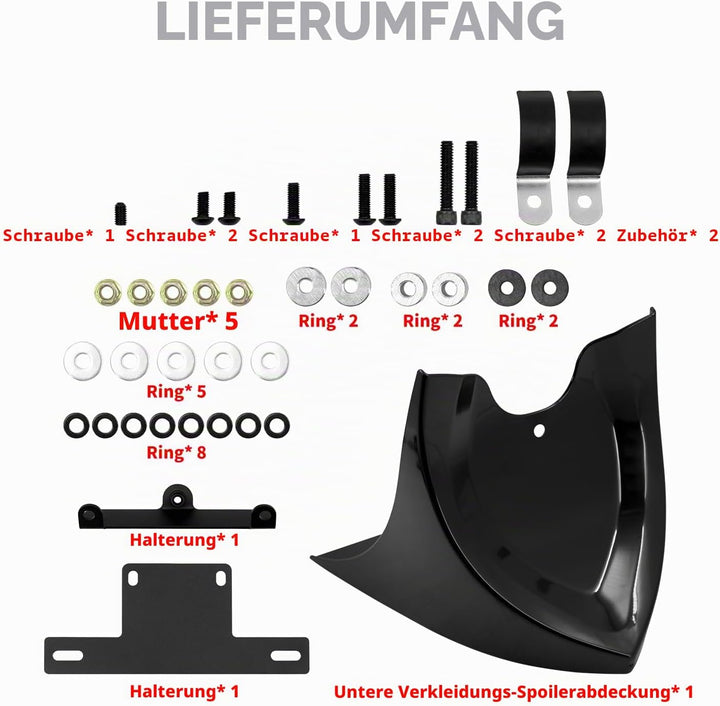 HDBUBALUS Kinn-Unterverkleidung Frontspoiler Air Dam Abdeckung für Harley Sportster Fatboy Softail T