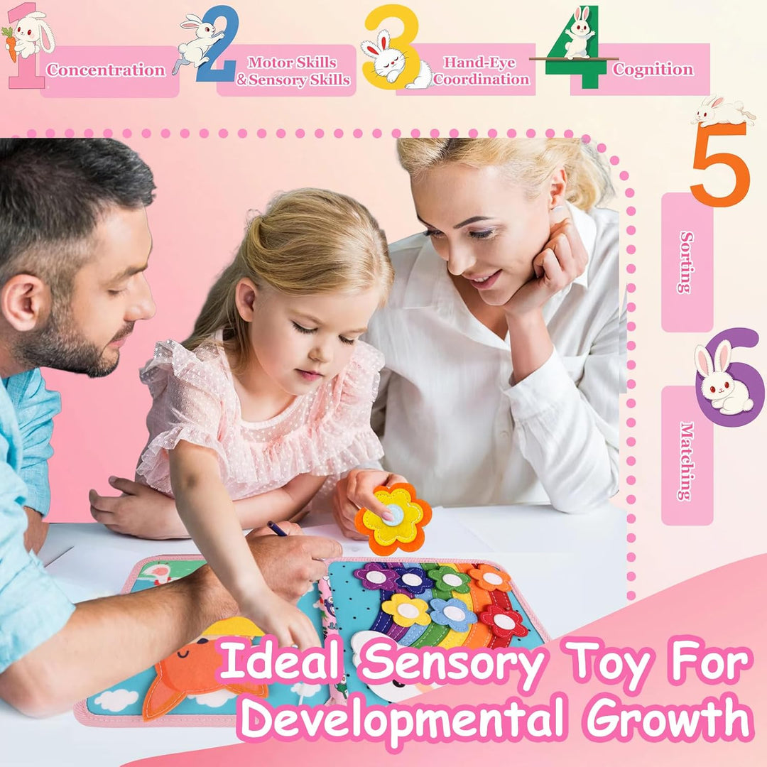 Quiet Book ab 1 Jahre,Busy Board Montessori Spielzeug Filzbuch-Stoffbuch für Babys,3D Filz Beschäfti