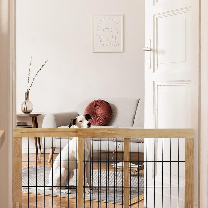 Relaxdays Absperrgitter, ausziehbares Schutzgitter, Treppe & Tür, HxB: 56x70-108 cm, freistehend, Ki
