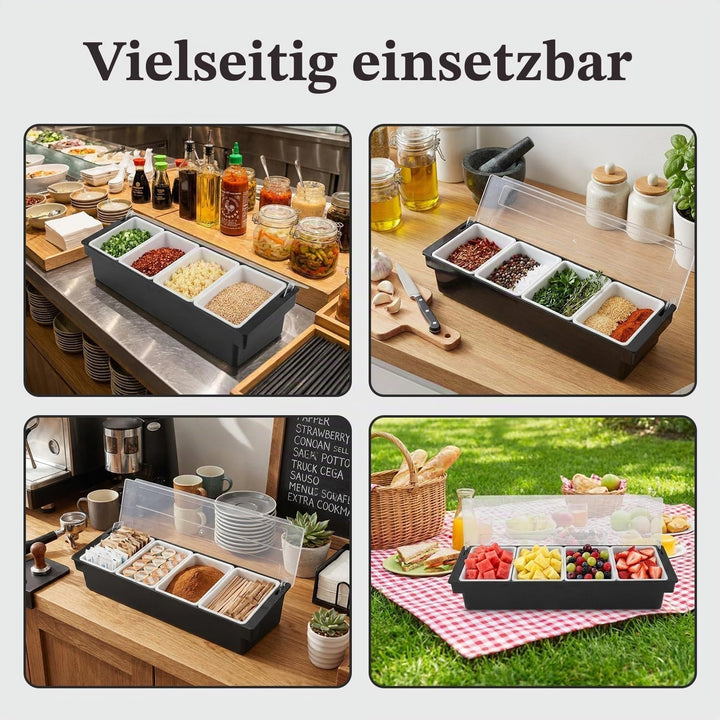 Obst Container Box Eis Party Servier Bar Eisgekühlter Gewürzspender mit Transparentem Deckel, Würzmi