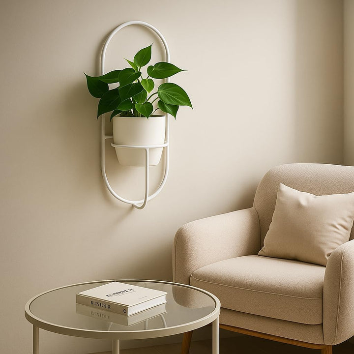 Pflanzregal Wand - Blumenhalter Hängend - aus Metall, Moderne Wand Deko für Wohnzimmer, Jugendzimmer