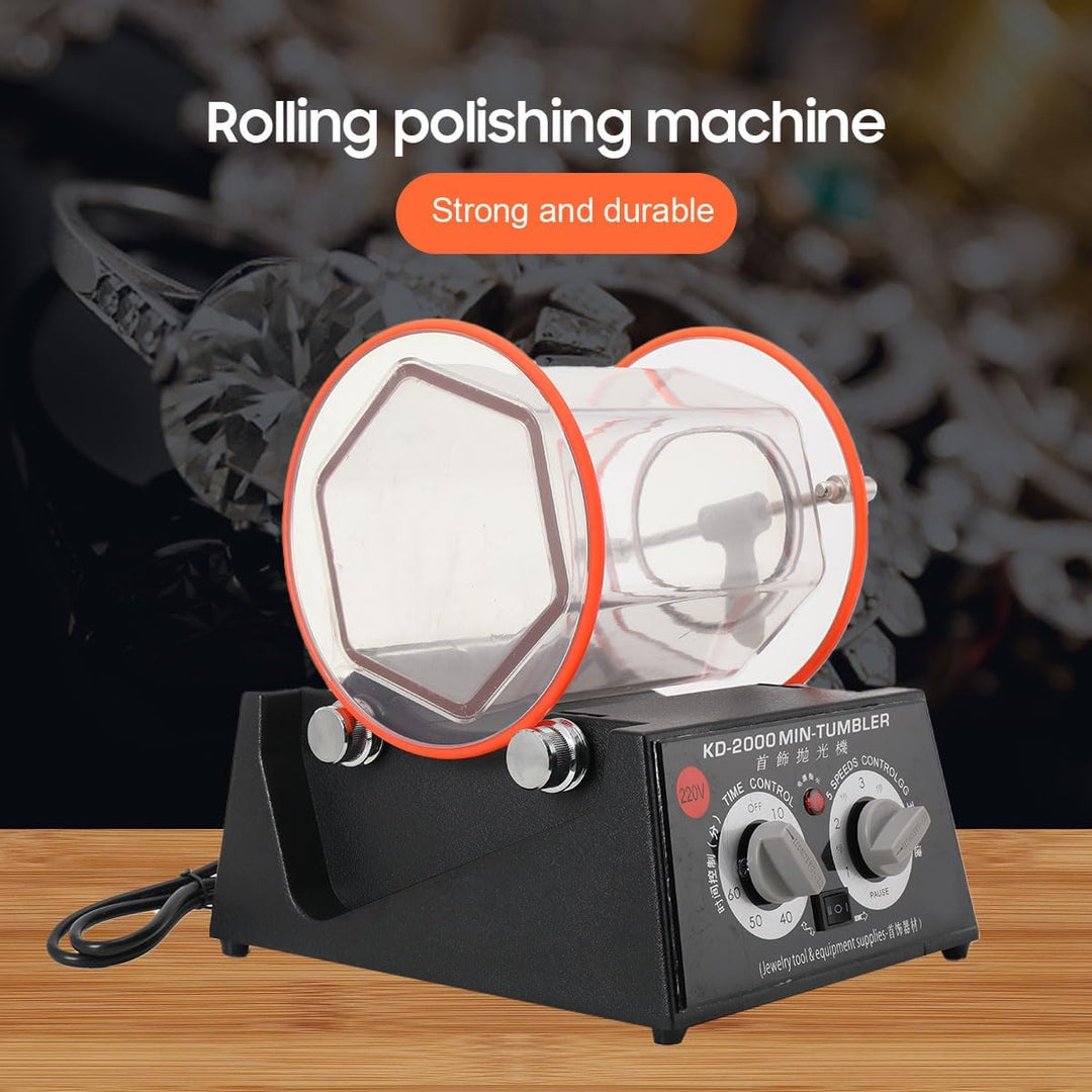 SUDEG Poliermaschinen Poliertrommel Kugelmühle Rotationspolierer Poliermaschine mit Timer,Rotary Tum