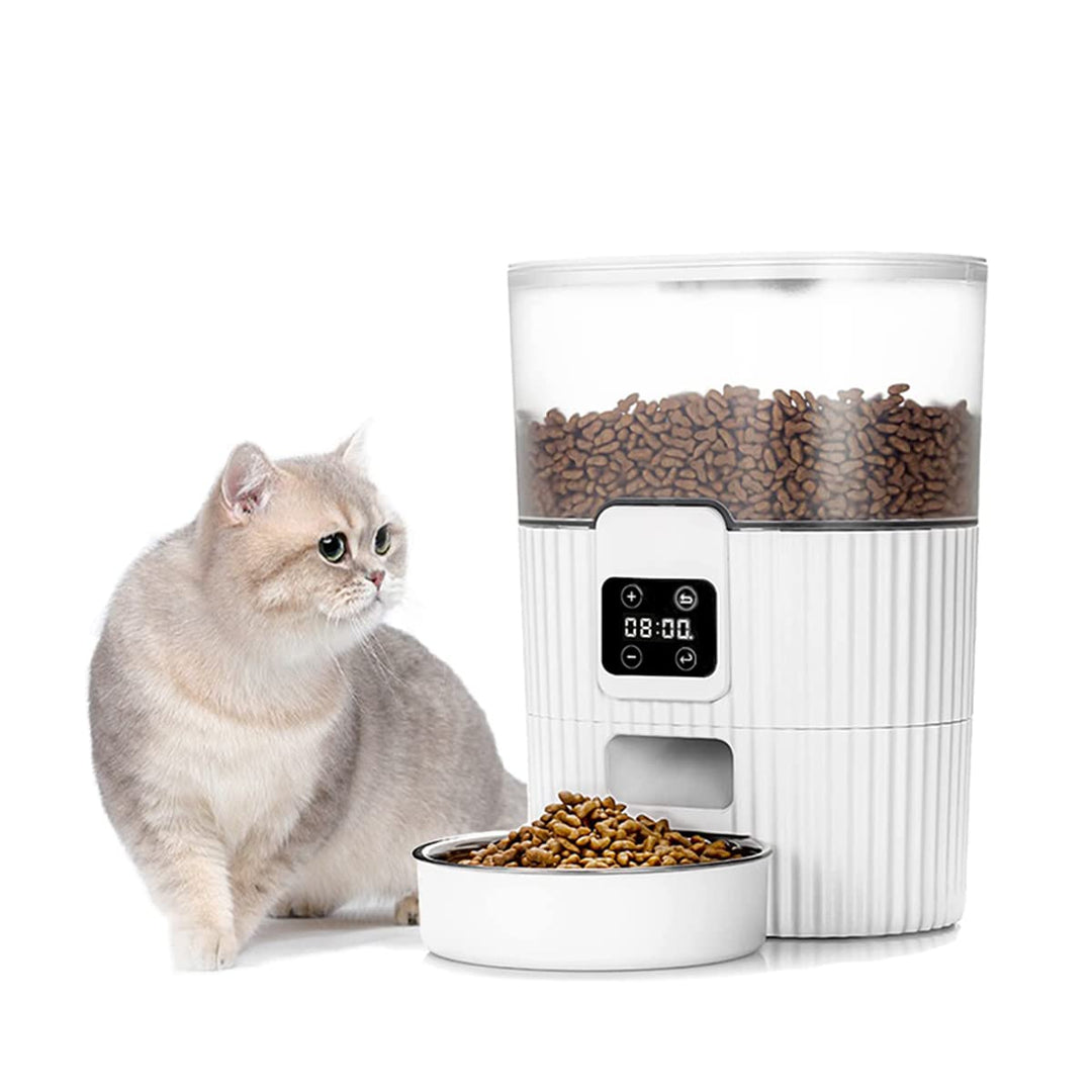 Tierisch Smart Futterautomat für Katze mit Zeitschaltuhr, automatischer Futterspender 3L, Dual-Strom