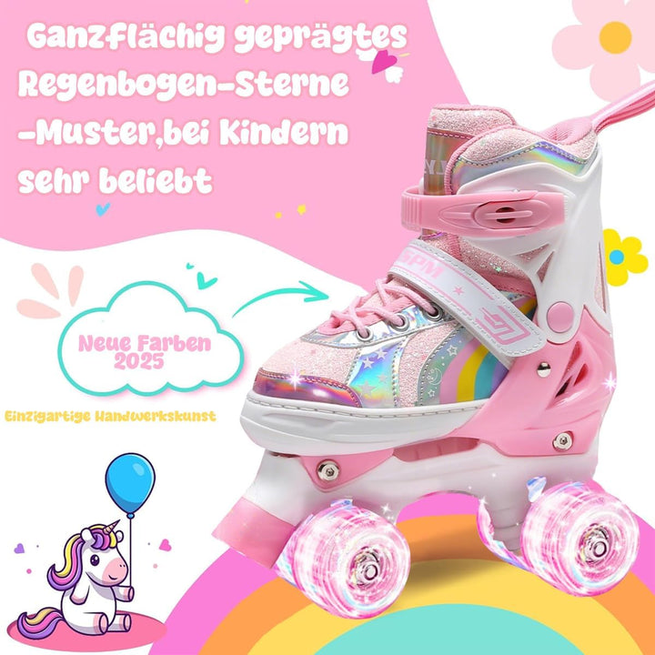 Rollschuhe Kinder Rollschuhe Verstellbar Rollschuhe Damen,LED Rollschuhe und 4 Grössen verstellbar,R