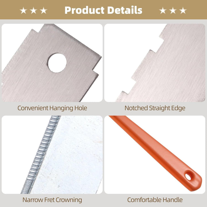 8 PCS Guitar Neck Straight Edge Kit, Gitarrenhals gekerbt gerade Kante Luthier Tool, Fret Rocker, Fr