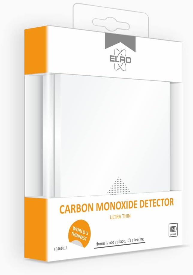 ELRO FC4610 Ultraflacher Kohlenmonoxid-Melder mit 10-Jahres-Batterie - CO-Melder entspricht der euro