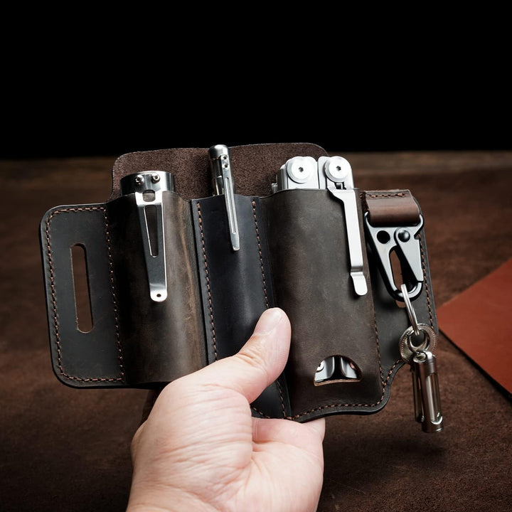 VIPERADE PJ29 EDC Lederscheide, Multitoolscheide/Werkzeuge Holster/Messergürtelscheide/Taschenlampen