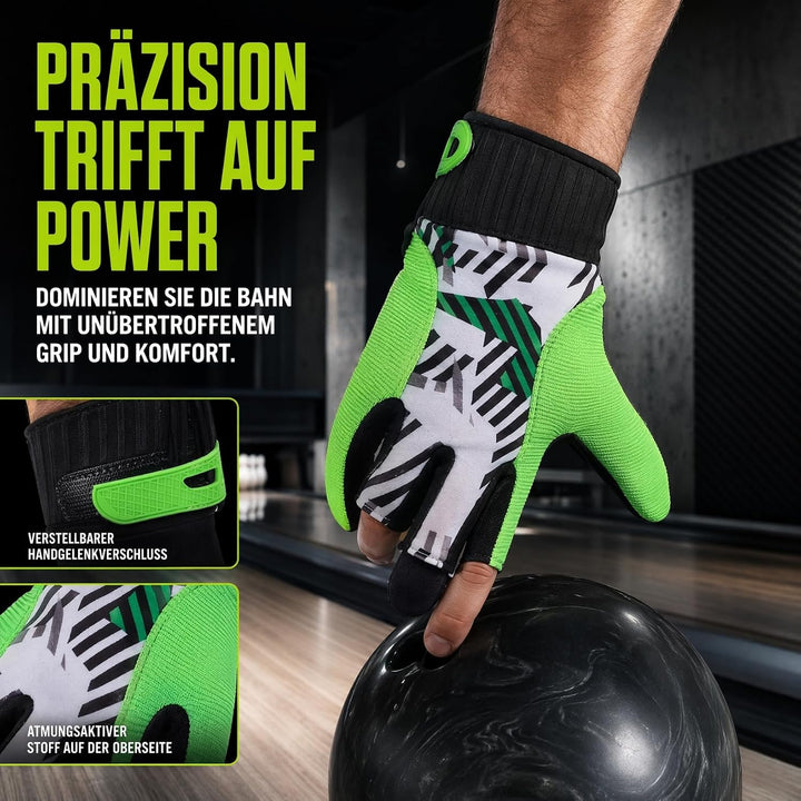 LIOOBO 1 Paar Bowlinghandschuhe mit Fingern Bowling-Stützhandschuh Männer Bowling-Handschuhe Billard