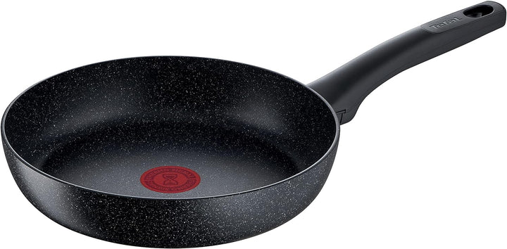 Tefal G28104 Black Stone Bratpfanne 24 cm | Mineralia+ Antihaftversiegelung | sicher | Thermo-Signal