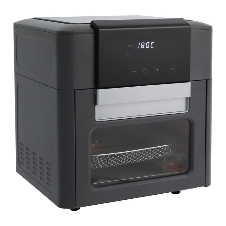 Grau Heissluftofen, 12l Mini-Ofen Heissluftfritteuse Mini-Backofen Air Fryer ohne Öl für Haushalten,