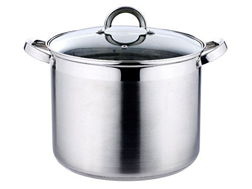Edelstahl Induktion Kochtopf 12 Liter mit Gasdeckel Induktionsfähig (Suppentopf, Deckel, Grosser Top