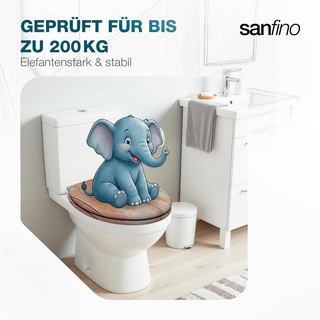 Premium WC Sitz mit Absenkautomatik – hochwertige Toilettendeckel aus Holz, viele bunte Motive, hohe
