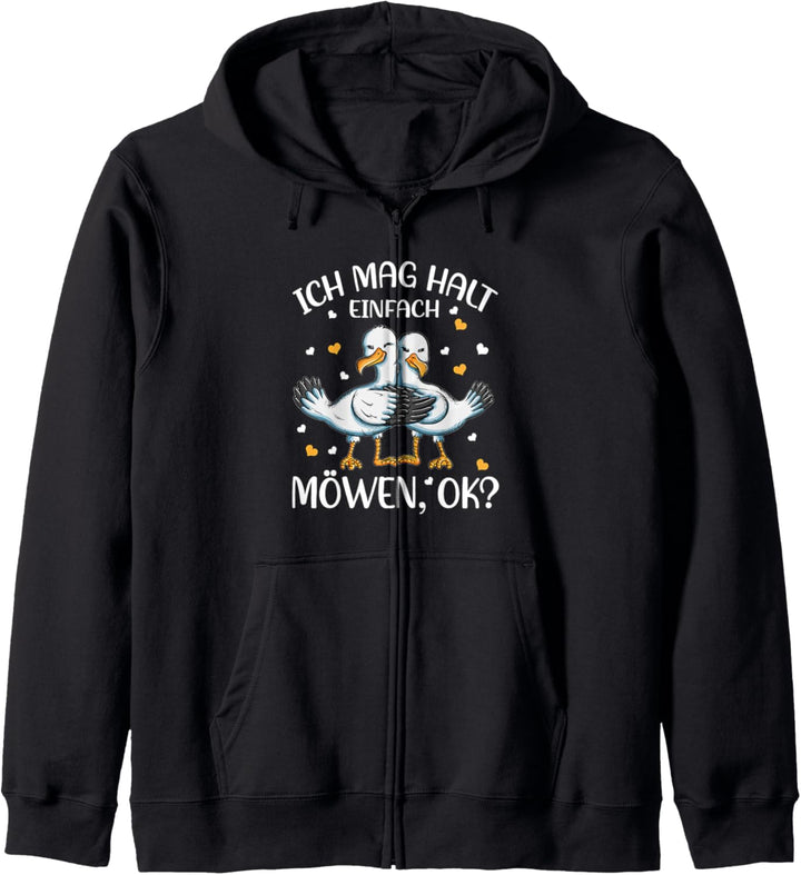 Möwenoutfit Ostsee Norddeutsch Ich mag halt einfach Möwen OK Kapuzenjacke