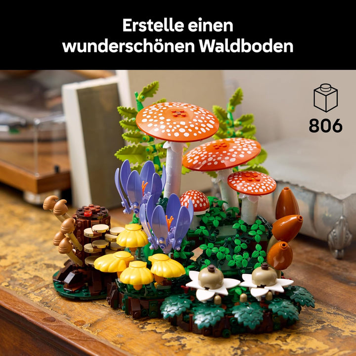 LEGO Botanicals Waldpilze - Künstliches Pflanzen Set für Erwachsene - inkl. Fliegenpilz & Kunstblume