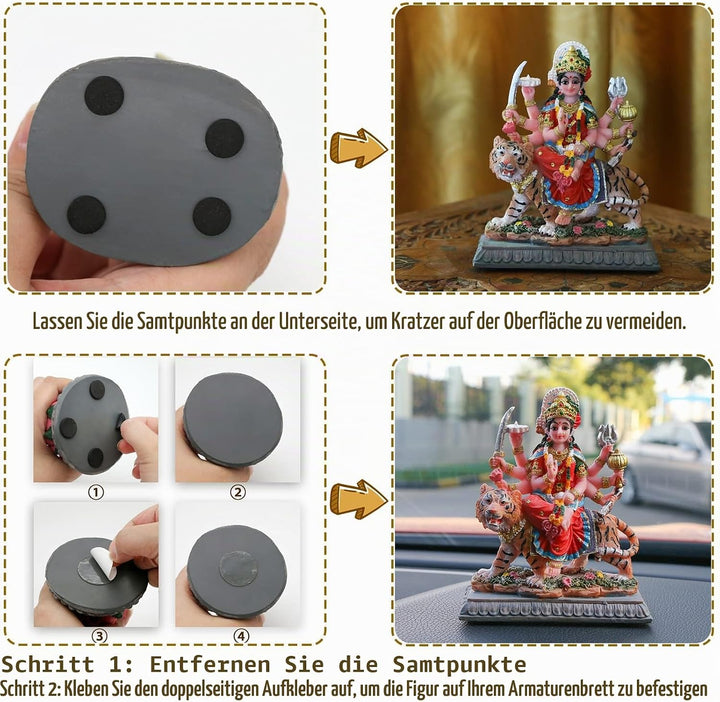 Kleine Maa Durga MATA Statue – 10,4 cm H Durga Skulptur Indien Gott Hindu-Göttin Murti Hindu Pooja A