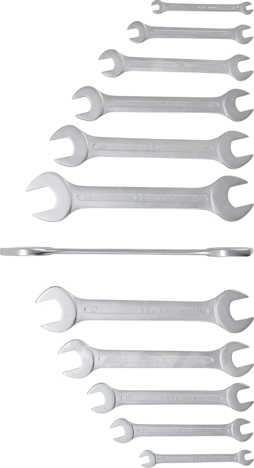 BGS 30601 | Doppel-Maulschlüssel-Satz | SW 6 - 32 mm | 12-tlg. 12-tlg. | SW 6 - 32 mm, 12-tlg. | SW