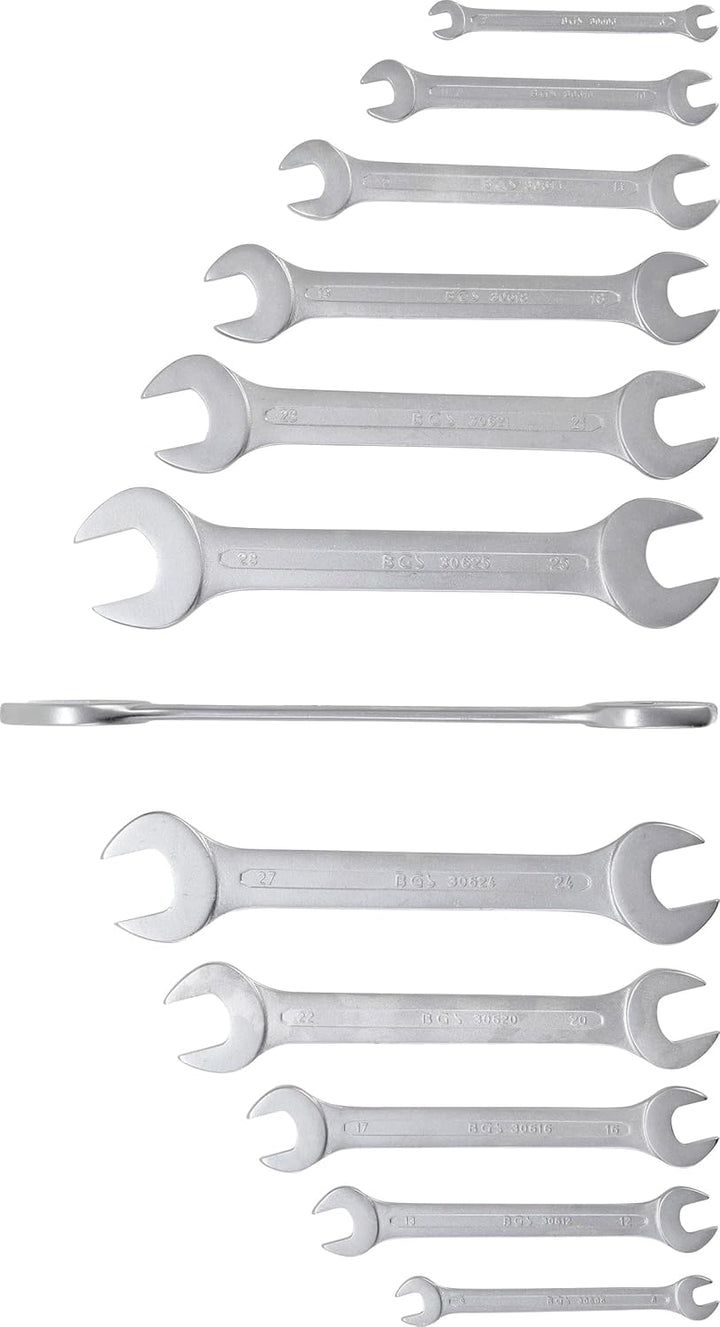 BGS 30601 | Doppel-Maulschlüssel-Satz | SW 6 - 32 mm | 12-tlg. 12-tlg. | SW 6 - 32 mm, 12-tlg. | SW