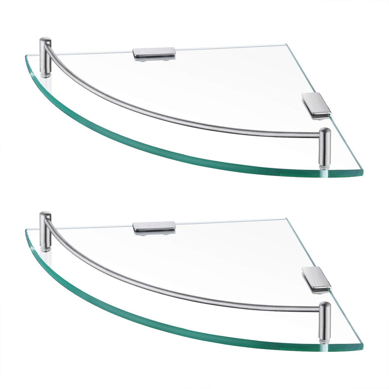KES Eckregal Glas Duschablage Glasregal Duschregal Glasregal Glasablage für Badezimmer Wandregal Ede