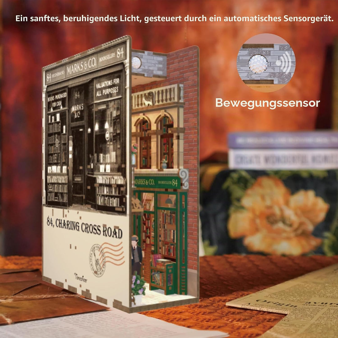 Tonecheer DIY Book Nook Kit Modellbausatz 3D Puzzle aus Holz für Erwachsene zum Baue Puppenhäuser Ha