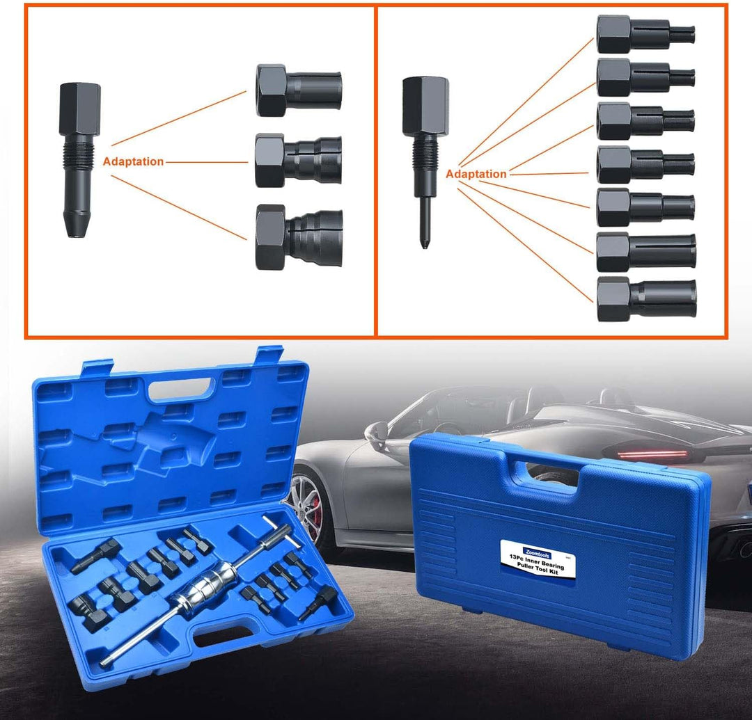 13 TLG 8-32 mm Sackloch-Innenlager-Abzieher-Set mit Gleithammer und erweiterbaren Spannzangen für Au