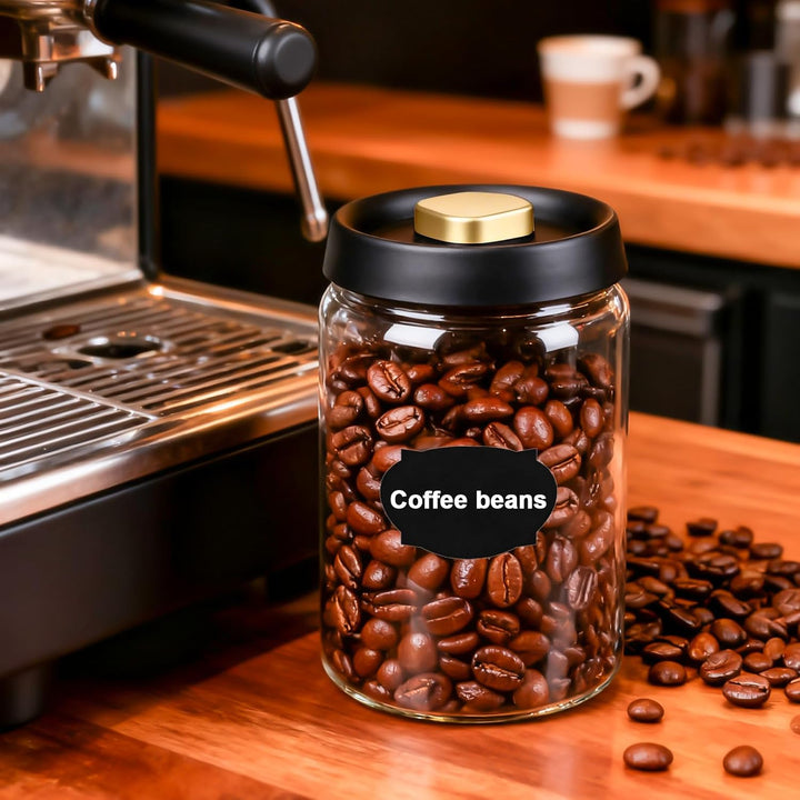 GBKDQQ 2 Stück Kaffeedose luftdicht 1800ml: Vakuumbehälter Glas, Kaffeebehälter luftdicht, Vakuumver