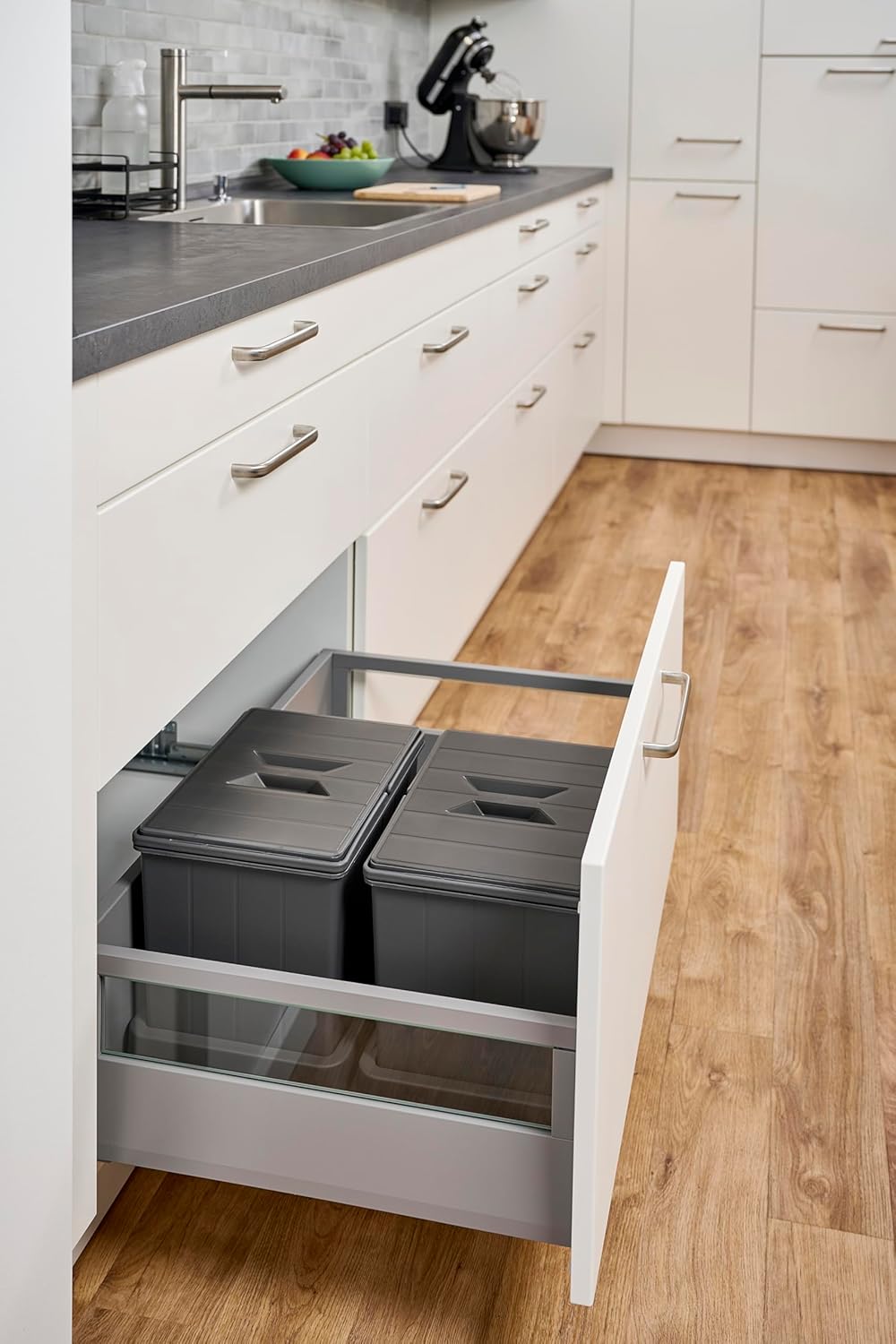 Aspira Home Müllomatic 2 x MODUL 1 MINI | Einbau Mülleimer für Schublade und Unterschrank, modulares