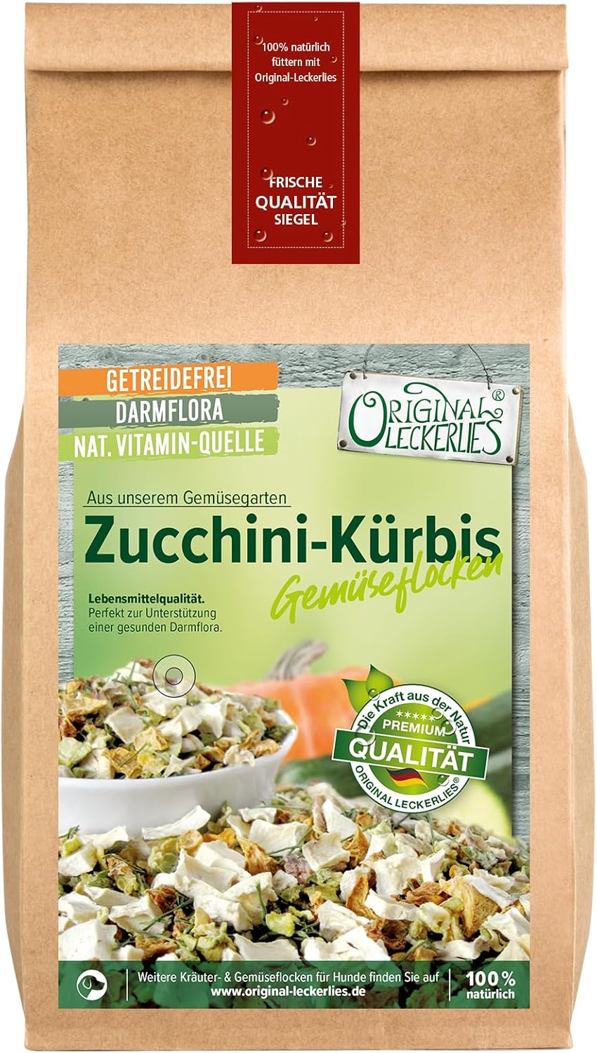 Original-Leckerlies: Zucchini-Kürbis-Gemüseflocken, 2 kg getreidefreie Gemüseflocken, Hundeflocken,