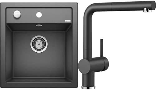 BLANCO Spül-Set in anthrazit – DALAGO 45 – Spülbecken für 45 cm Unterschränke – Granitspüle aus SILG