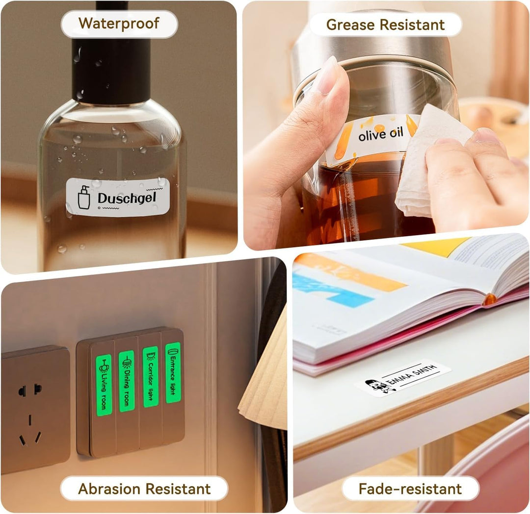 NIIMBOT Namensaufkleber Etikettendrucker, D110 Bluetooth Etikettiergerät, mit wasserdichte Etiketten