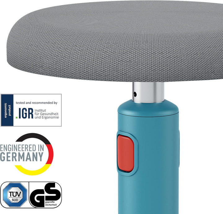 Leitz Active Sitz-Steh-Hocker, Ergonomischer höhenverstellbarer Wipphocker für 46 cm bis 79 cm Höhe,