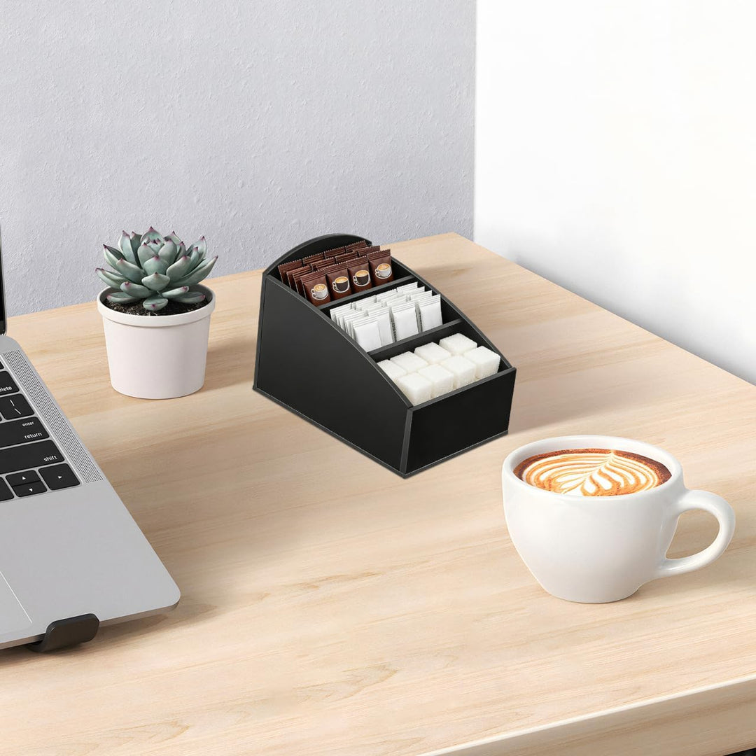 Baluue 2 Stück Kompakter Kaffee Organizer mit Separatem Fächersystem für Teebeutel Zuckertüten und G