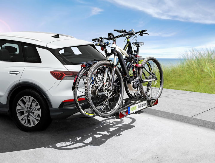 EUFAB 11648ON Fahrradträger Premium 2 "Black Edition, E-Bike geeignet, komplett vormontiert, Diebsta