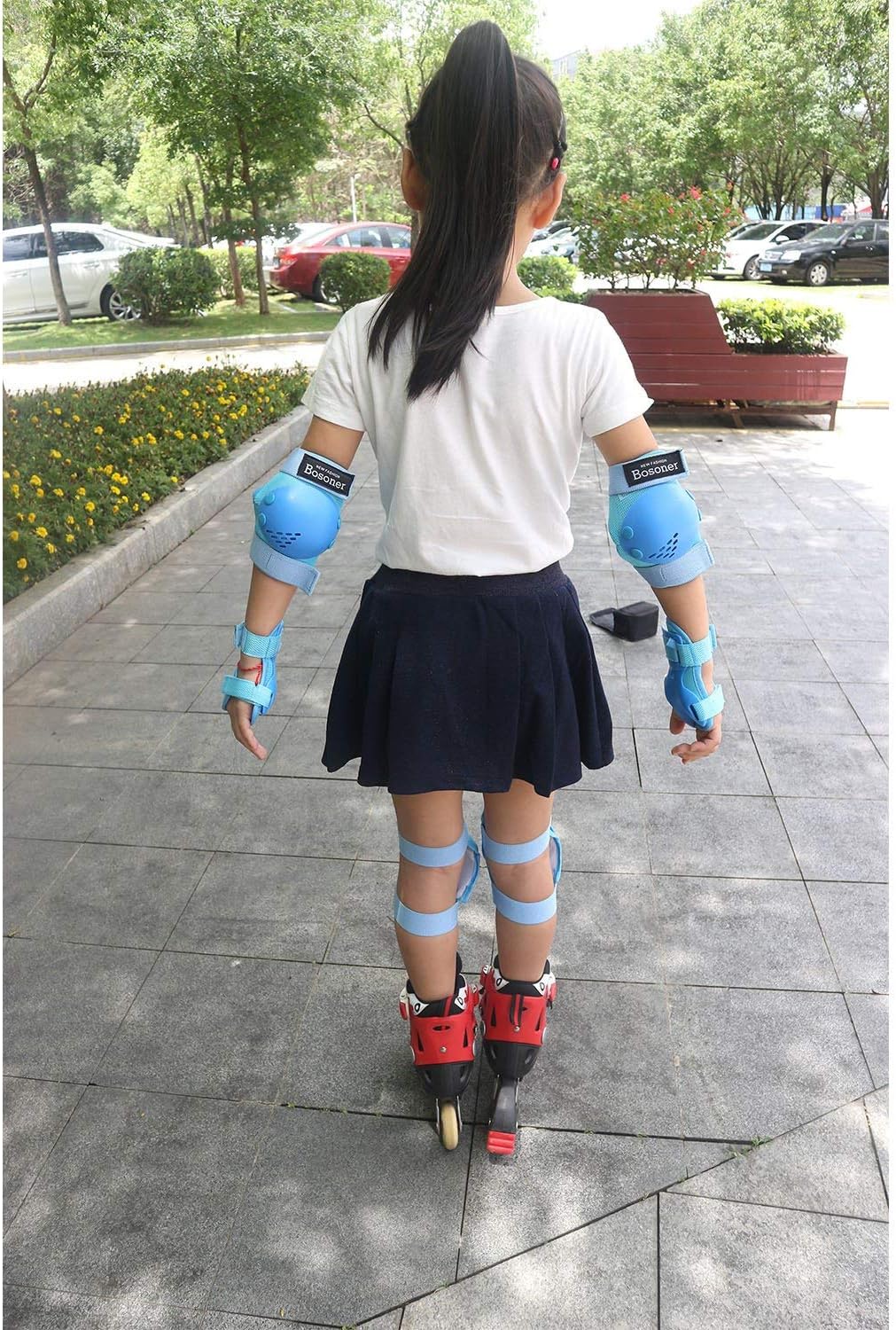 BOSONER Knieschoner Kinder Schoner Inliner Protektoren 6er Set Schützer Inliner Inline Skates Knie U