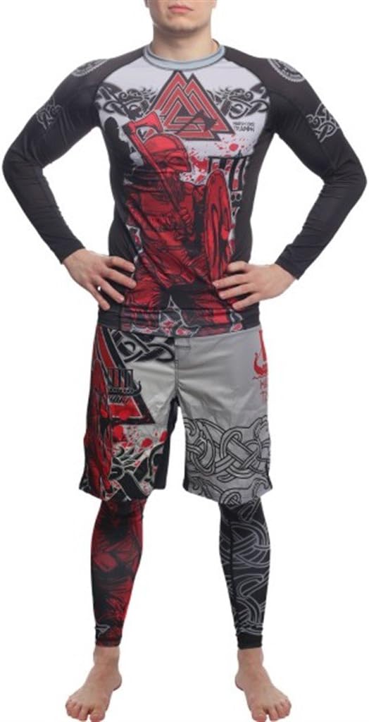 Hardcore Training Rash Guard Men's Kompressionshemd Herren Lange Ärmel Grappling Jiu Jitsu MMA Fitne