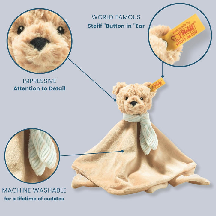 Steiff 242281 Soft Cuddly Friends Jimmy Teddybär Schmusetuch - 26 cm - Kuscheltier für Babys - beige