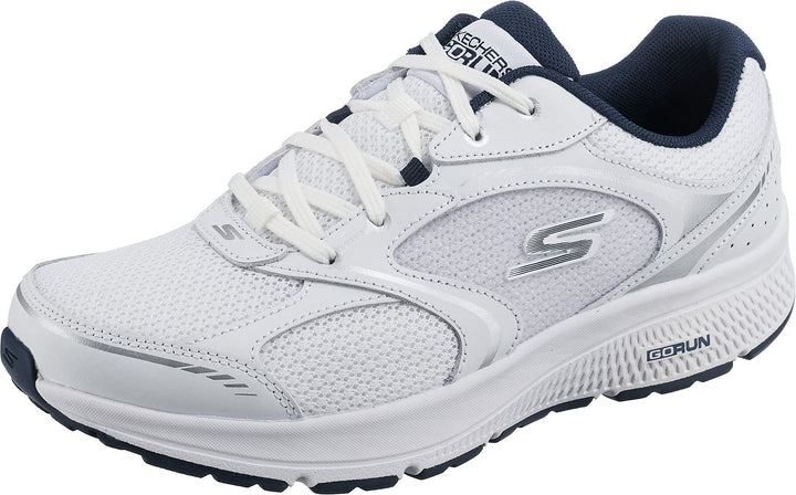 Skechers Go Run Consistent Specie Herren Sneaker 41 EU White And Navy Leather Textile, 41 EU White A