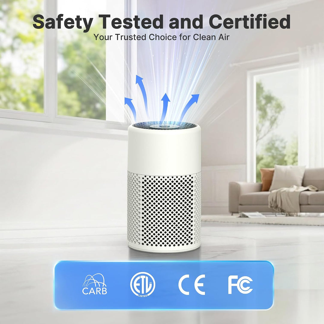 CHIVALZ Luftreiniger für Schlafzimmer, Allergiker mit Aromatherapie, Creme | Air Purifier mit HEPA-F