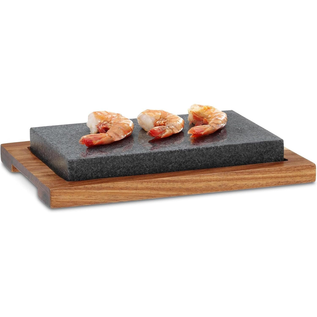 kela Country Heisser Stein mit Servierplatte, Steingrill, Lavastein Steakbrett, Hot Stone Grill, dun