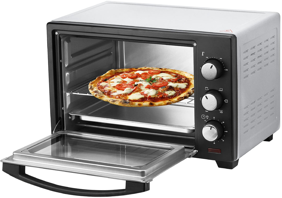 Mini Backofen 25 Liter | Pizza-Ofen | 3in1 Backofen | Minibackofen | Miniofen | Krümelblech | Ober-/