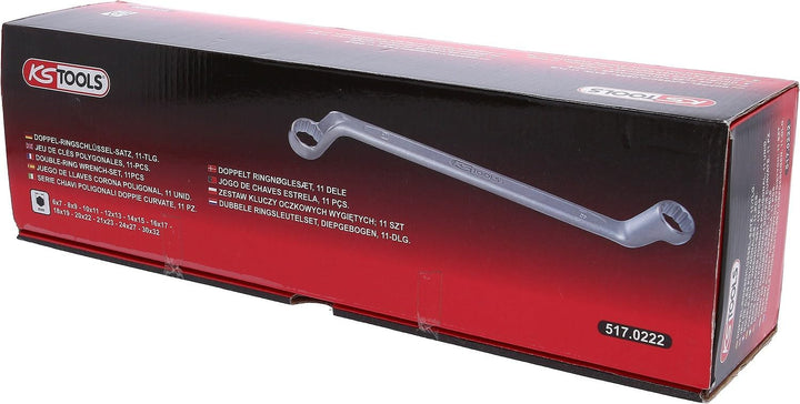 KS Tools 517.0222 CLASSIC Doppel-Ringschlüssel-Satz, gekröpft, 11-tlg. 6-32mm