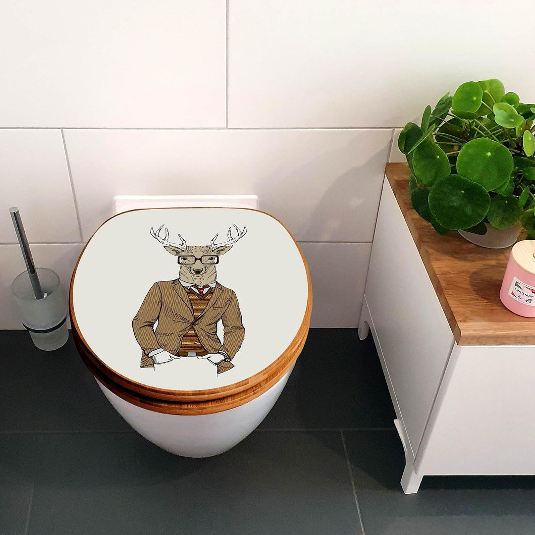 banjado Design WC Sitz Bambus Absenkautomatik 45,8x37,5cm - Toilettendeckel mit Absenkautomatik Holz