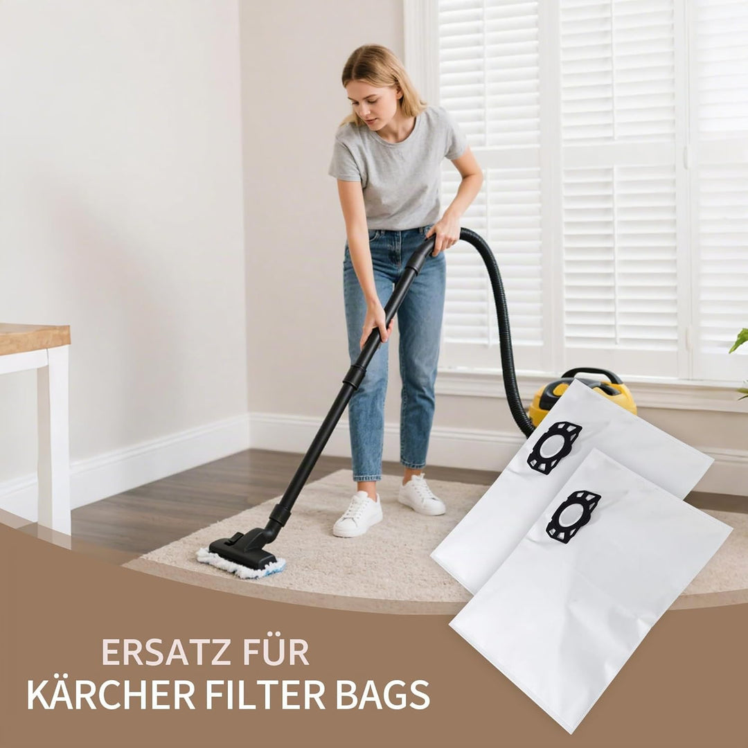 12 Stück KFI 357 Staubsaugerbeutel für Kärcher WD3 WD2 Plus KWD3 KWD2 KWD1 MV3 WD3.200-WD3.800M SE40