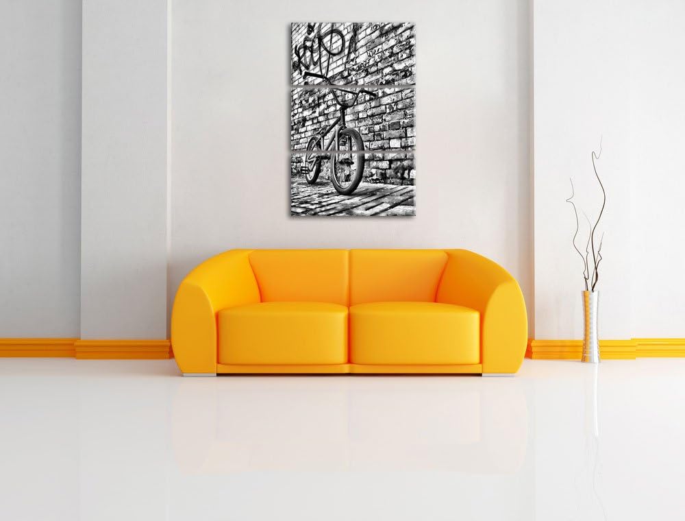 Pixxprint Graffiti BMX Streetart 3Teiler 120x80 cm Leinwandbild Wandbild Kunstdruck