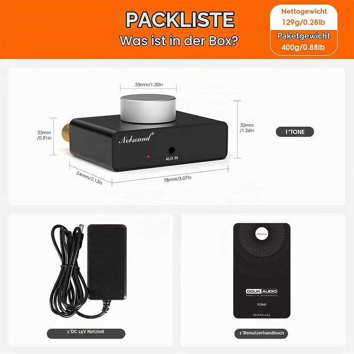 Nobsound Mini Bluetooth Stereo Verstärker: 50 W x 2 TPA3116 Endstufe, AUX- und Bluetooth-Eingänge, 2