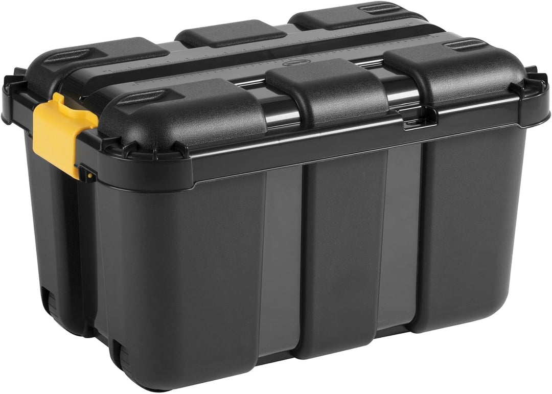 Tontarelli Aufbewahrungsbox mit Rollen 50L Lagerbox Regalbox Sammelbox mit Deckel Stapelbar