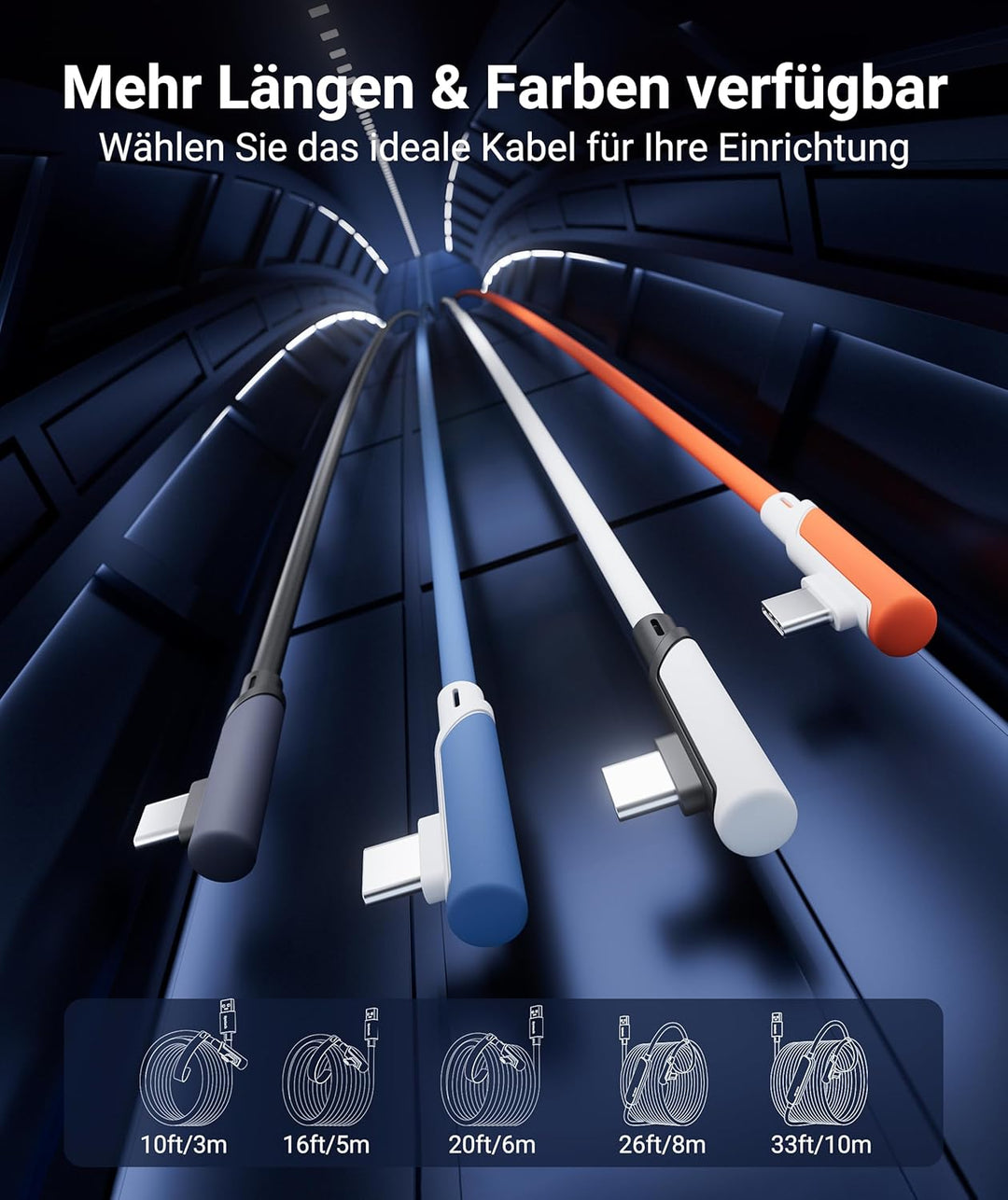 Syntech Link Kabel 5M, Kompatibel mit Oculus Meta Quest 3/3S, Quest2/1/Pro und Pico 4, PC Steam VR Z