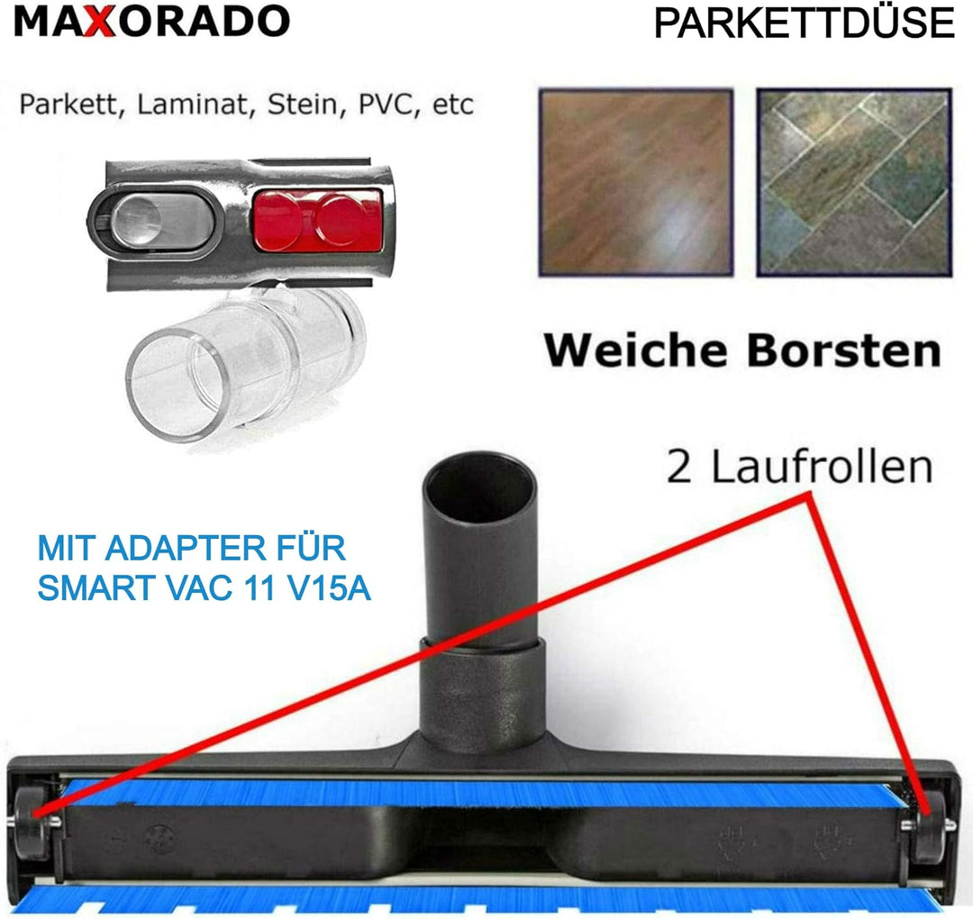 Parkettdüse Hartbodendüse Düse kompatibel mit Hompany Smartvac 11 V15A Ersatzteil für Staubsauger Pa