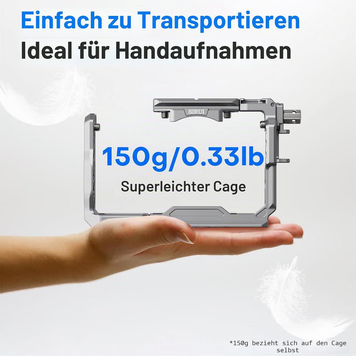 SIRUI FX3/FX30 Kamera Käfig Cage Kamerakäfig mit oberem Handgriff, Kameragehäuse mit HDMI-Kabelklemm