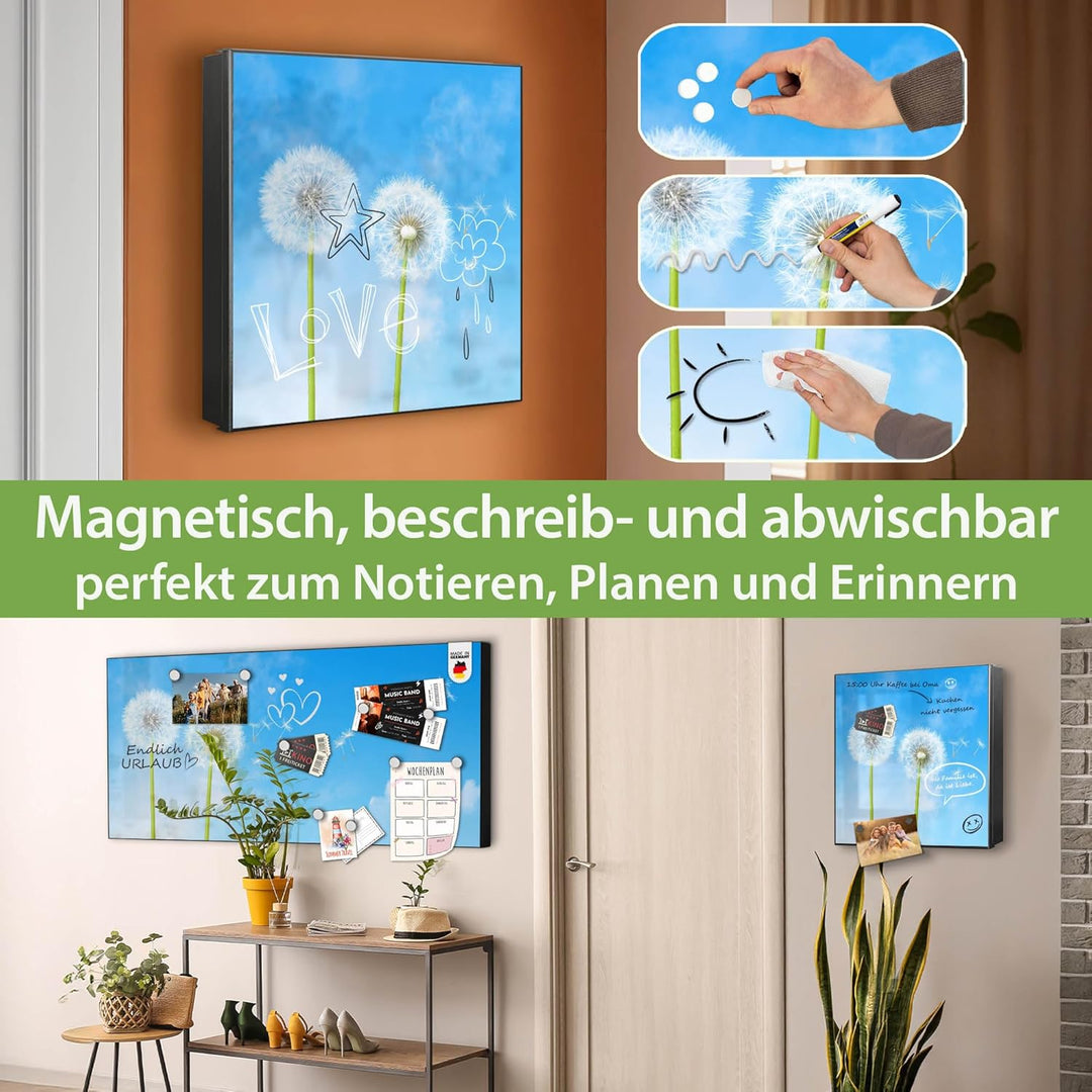 banjado Grosser Schlüsselkasten Metall - Schlüsselbox 30x30cm mit 32 Haken - Schlüsselkasten modern