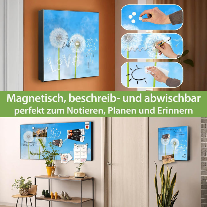 banjado Grosser Schlüsselkasten Metall - Schlüsselbox 30x30cm mit 32 Haken - Schlüsselkasten modern